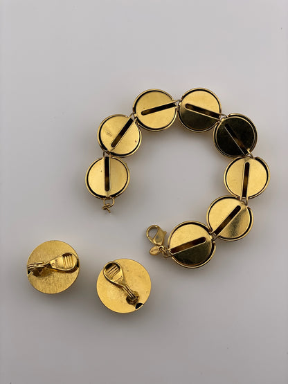 Vintage MONET Set (Bracelet and Clip On Earring)