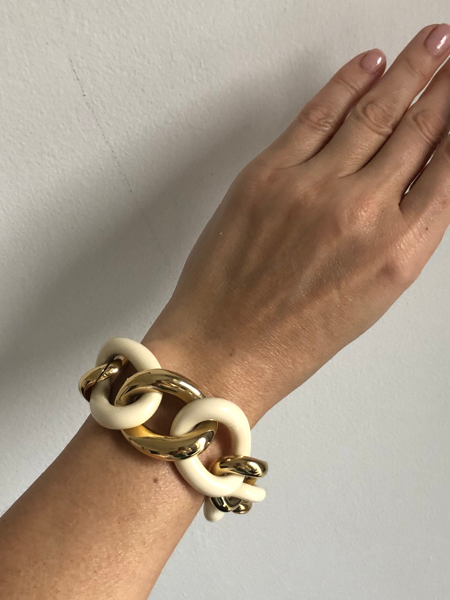 Vintage GIVENCHY bracelet wide chain plastic 80s