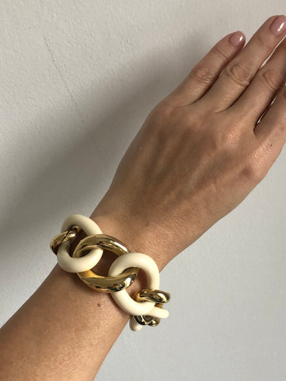 Vintage GIVENCHY bracelet wide chain plastic 80s