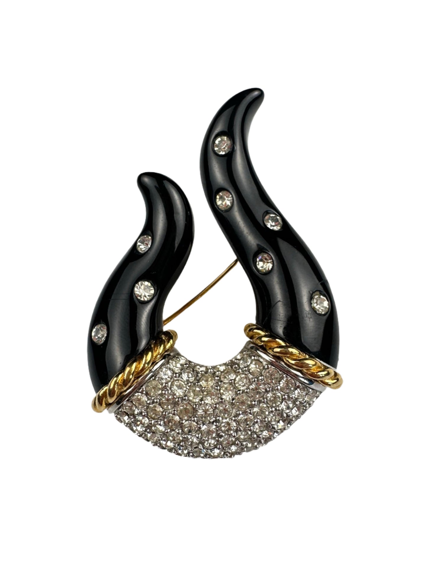 Vintage GIVENCHY brooch black  lucite