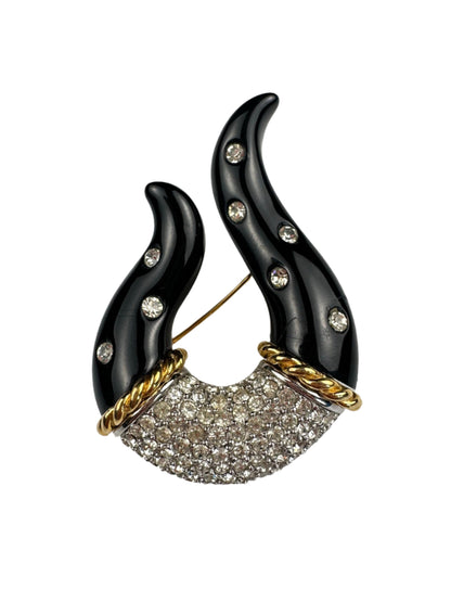 Vintage GIVENCHY brooch black  lucite