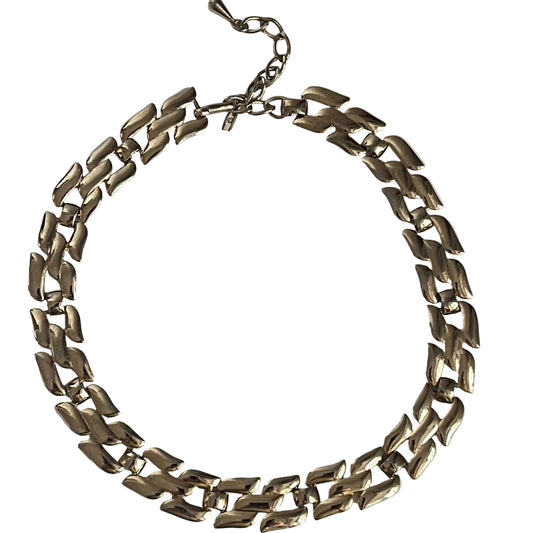 Vintage Monet necklace collar gold tone 1950's