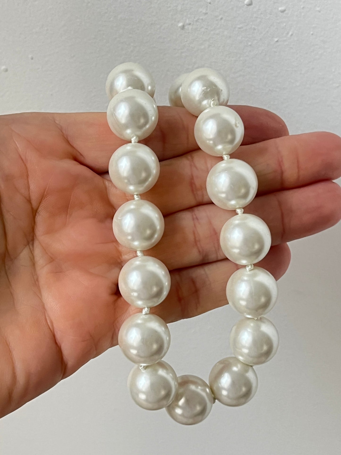 Vintage Ralph Lauren necklace large glass pearl beads 1990's
