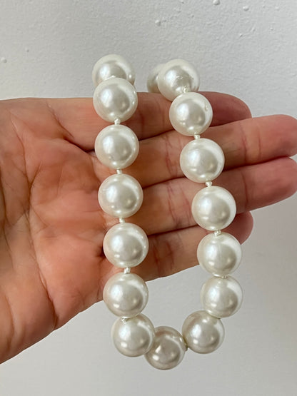 Vintage Ralph Lauren necklace large glass pearl beads 1990's