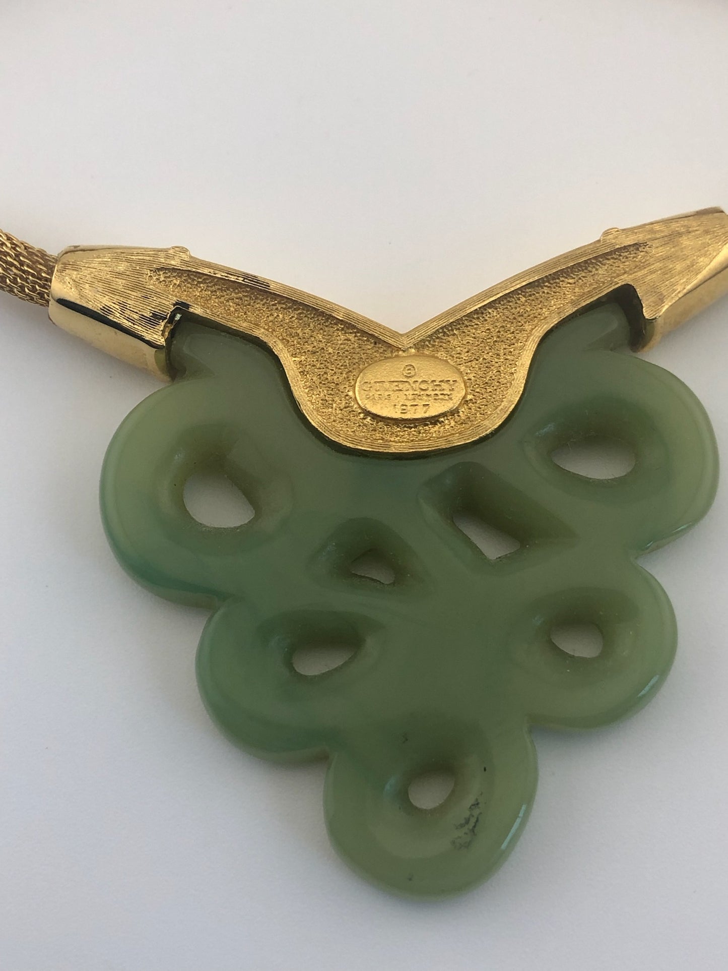 Vintage GIVENCHY Necklace green lucite