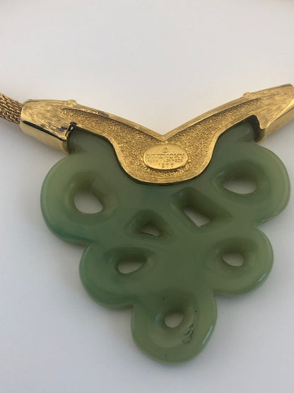 Vintage GIVENCHY Necklace green lucite