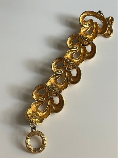 Vintage GIVENCHY clover links black cabochons
