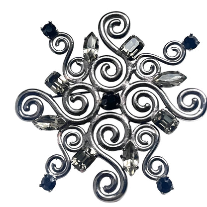 Vintage Jean Louis Scherrer  brooch large rhinestones