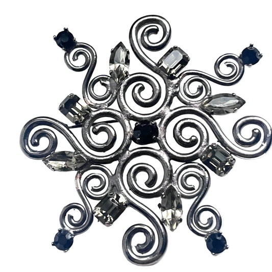 Vintage Jean Louis Scherrer  brooch large rhinestones