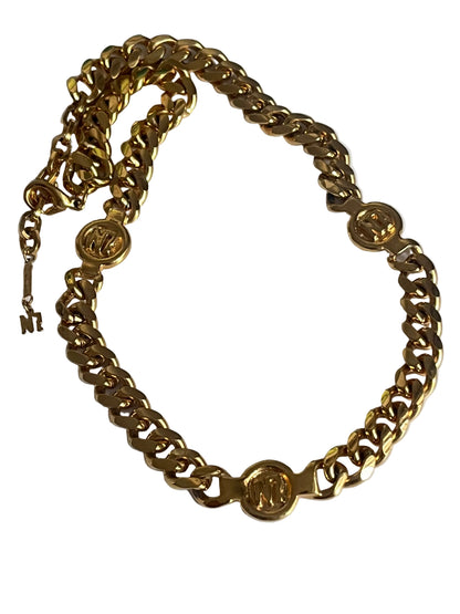 Vintage Nina Ricci necklace round links Logo