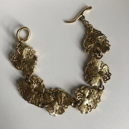 Vintage Oscar de La Renta  leaf links bracelet stones