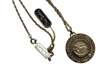 Vintage Pierre Cardin necklace zodiac diamond Sagittarius