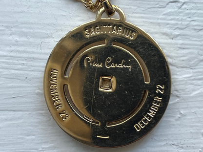 Vintage Pierre Cardin necklace zodiac diamond Sagittarius